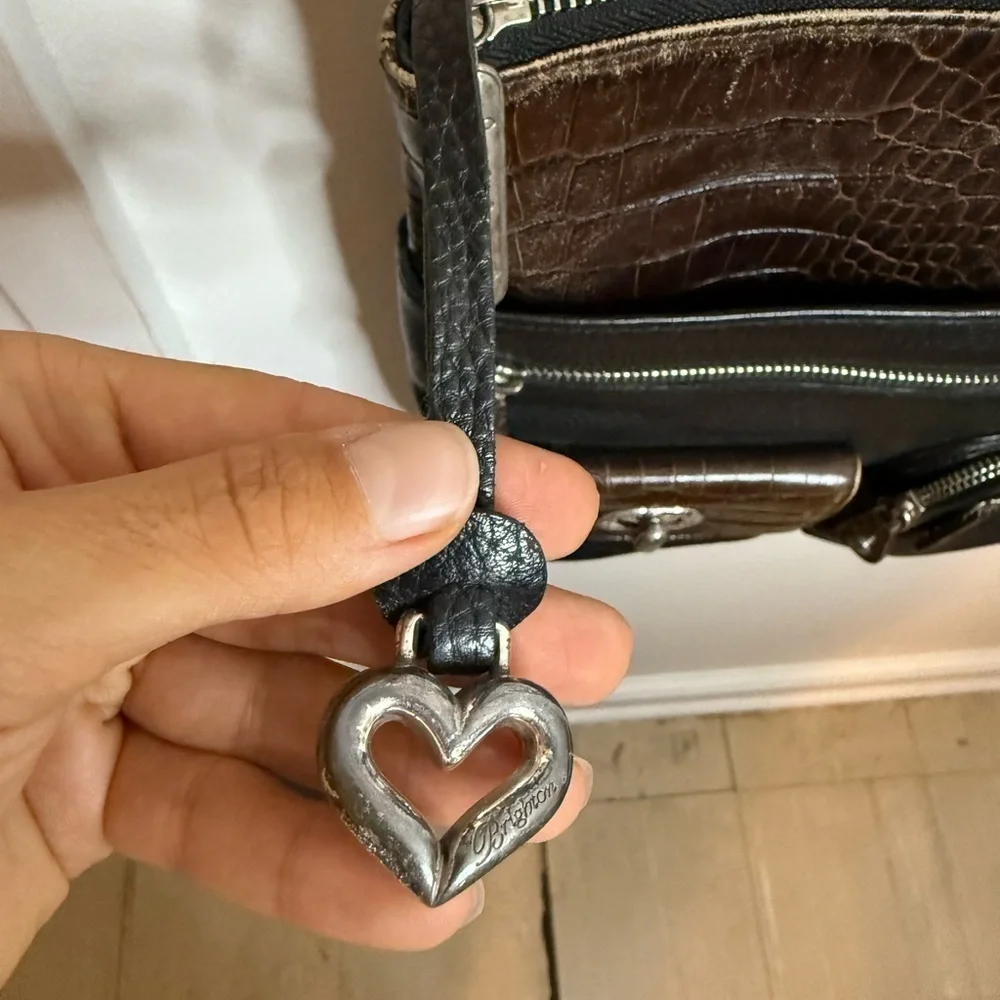 Brighton Two Tone Florabella Leather Crossbody Messenger Bag